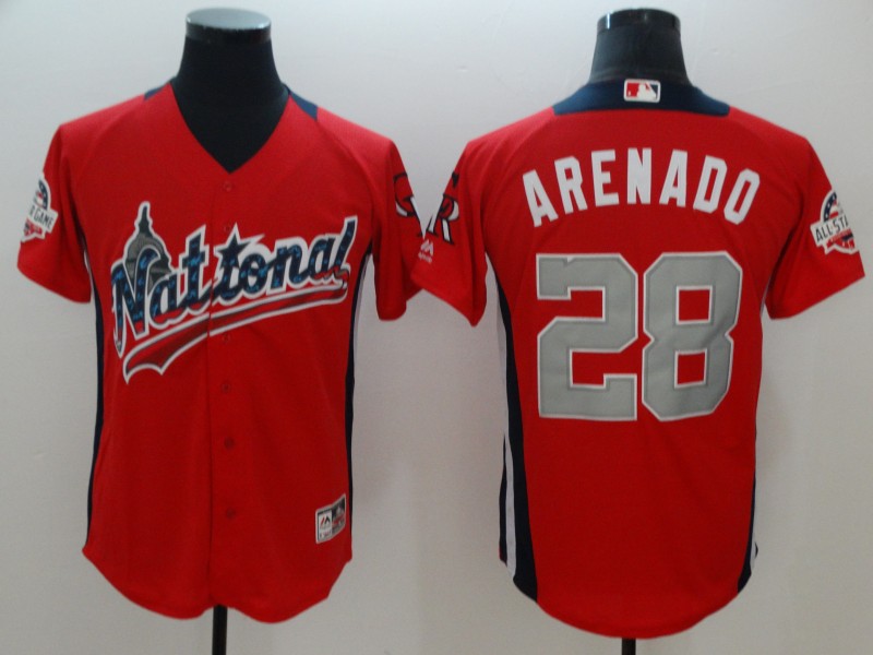 MLB Colorado Rockies #28 Arenado National Red All Star Jersey