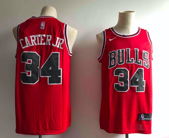 NBA Chicago Bulls #34 Carter JR Red Jersey