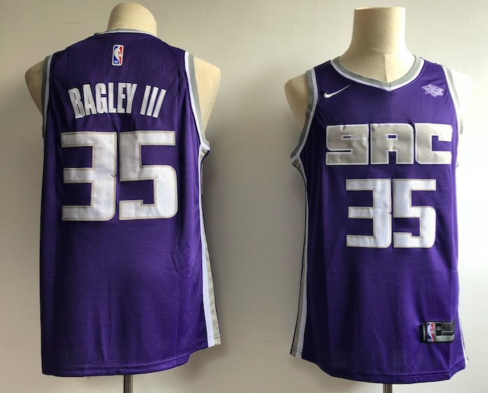 NBA Sacramento Kings #35 Bagley III Purple Jersey