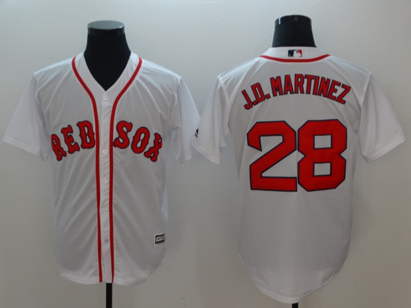 MLB Boston Red Sox #28 J.D. Martinez White Game Jersey