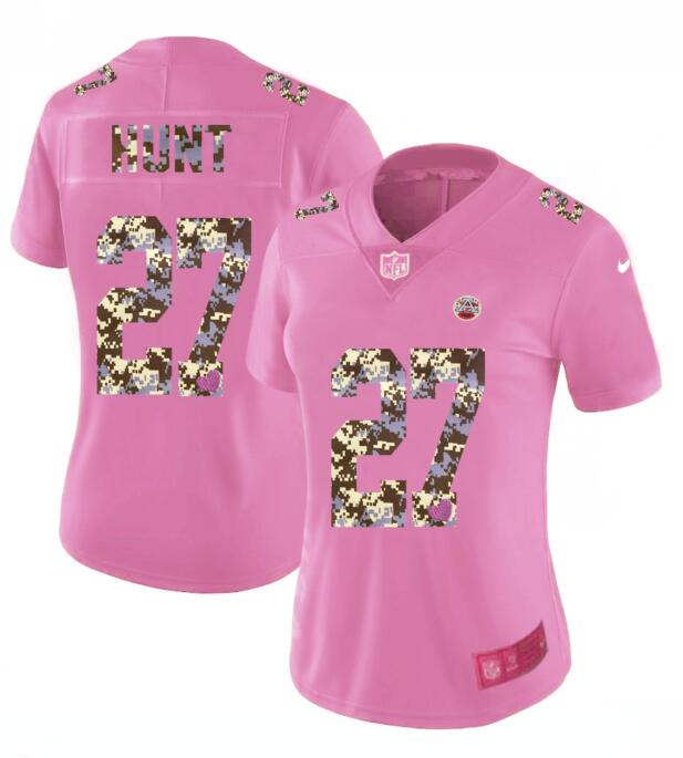Womens Nike Kansas City Chiefs #15 Hunt ll Pink Camouflage font love Vapor Jersey