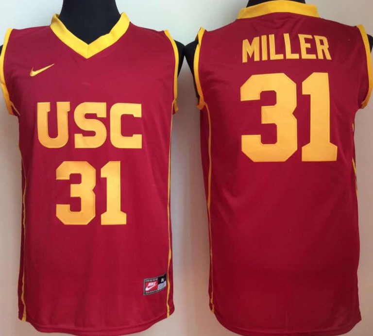 NCAA USC Trojans #31 Miller Red Basketball Jersey