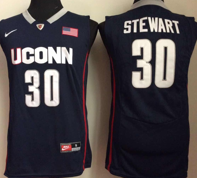 NCAA Uconn Huskies #30 Stewart Blue Basketball Jersey