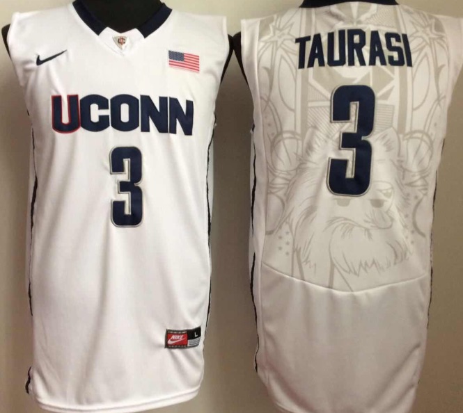 NCAA Uconn Huskies #3 Taurasi White Basketball Jersey