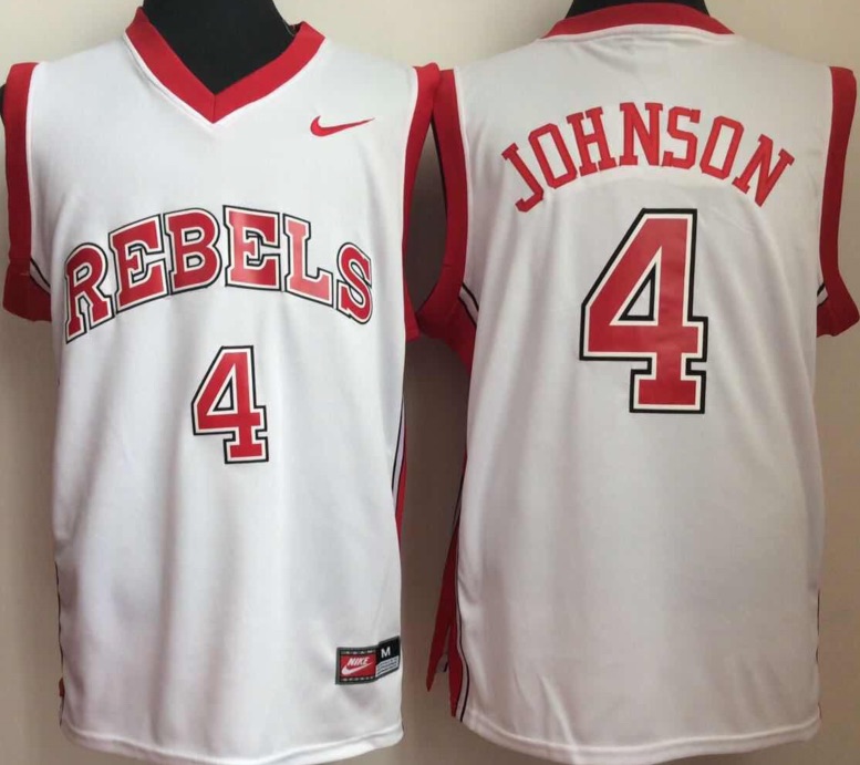 NCAA Nevada Las Vegas #4 Johnson White Basketball Jersey