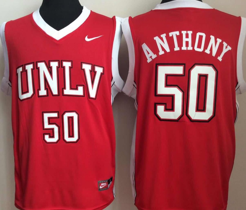 NCAA Nevada Las Vegas #50 Anthony Red Basketball Jersey