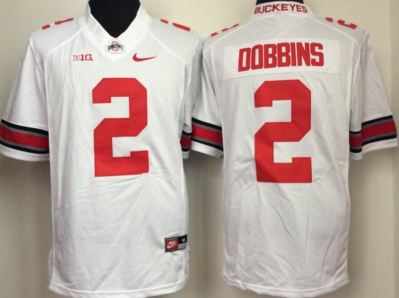 NCAA Ohio State Buckeyes #2 Dobbins White Jersey