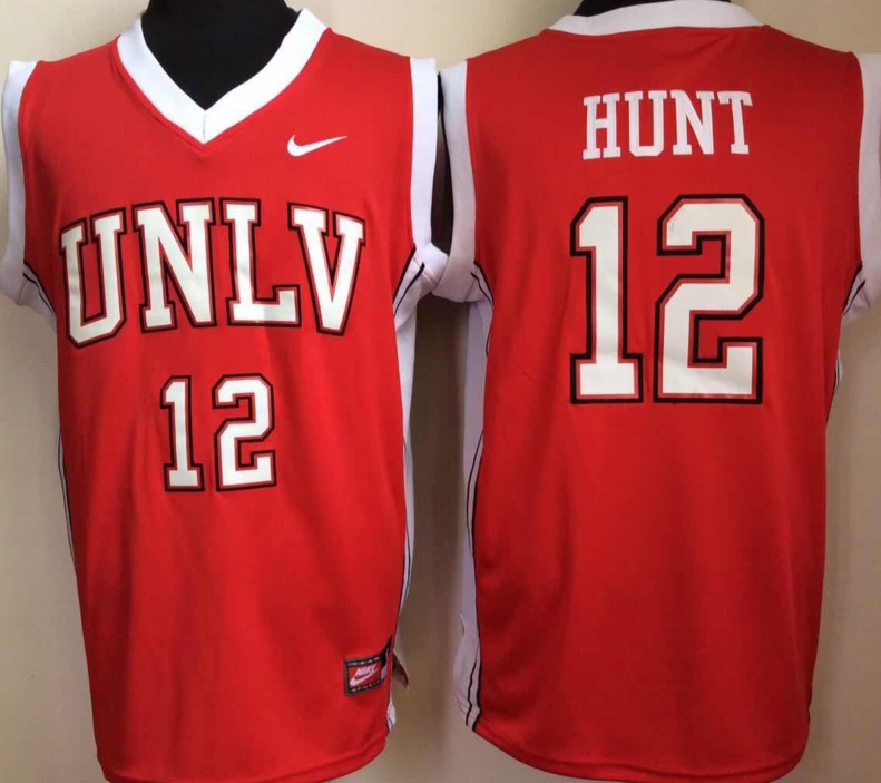 NCAA Nevada Las Vegas #12 Hunt Red Basketball Jersey