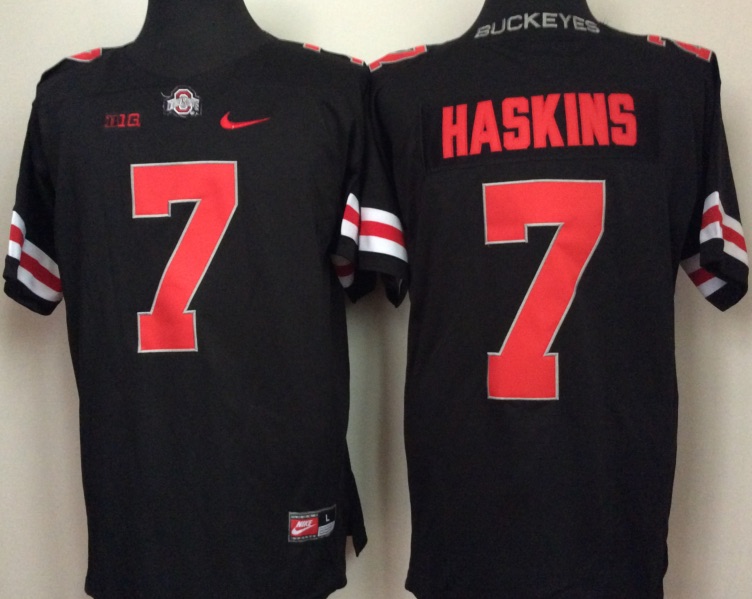 NCAA Ohio State Buckeyes #7 Haskins Black Jersey