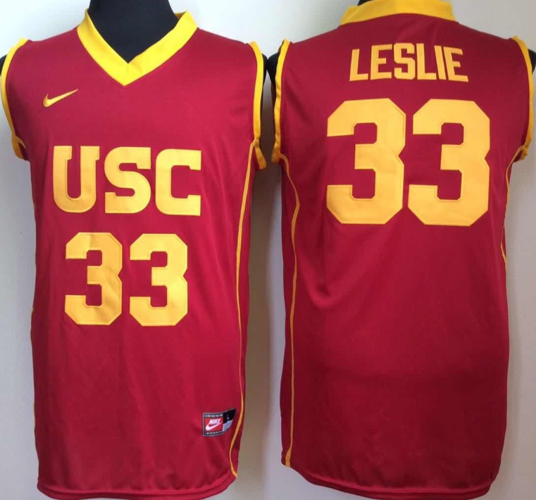 NCAA USC Trojans #33 Leslie Red Basketball Jersey
