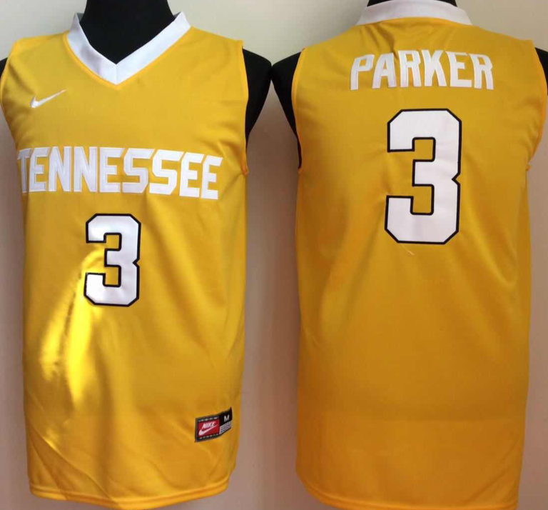NCAA Tennessee Volunteers #3 Parker Yellow Jersey