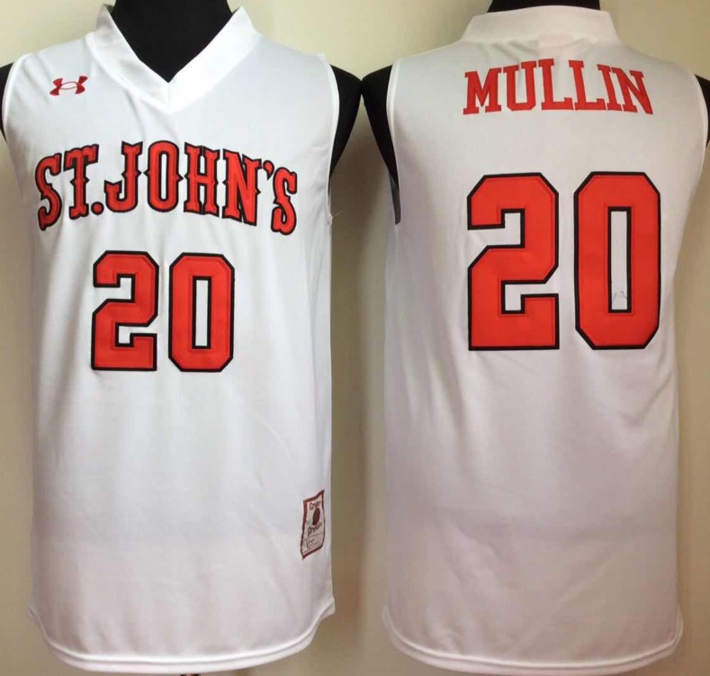 NCAA St Johns University #20 Mullin White Basketball Jersey