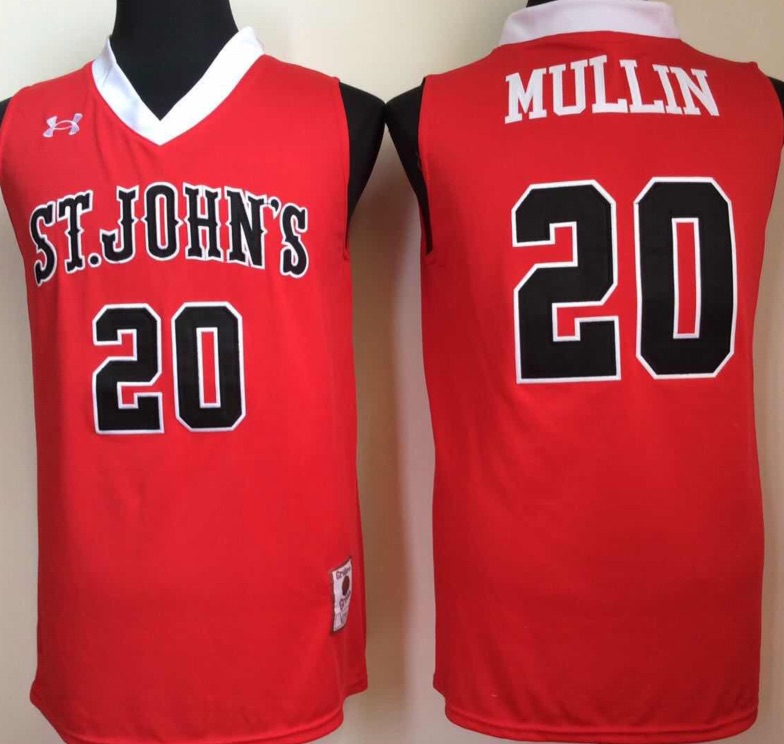 NCAA St Johns University #20 Mullin Red Basketball Jersey