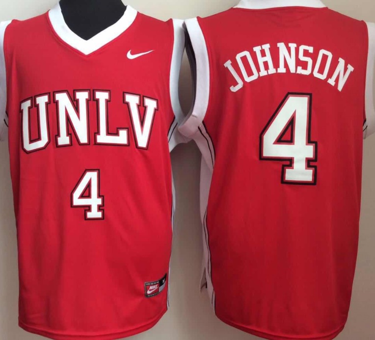 NCAA Nevada Las Vegas #4 Johnson Red Basketball Jersey