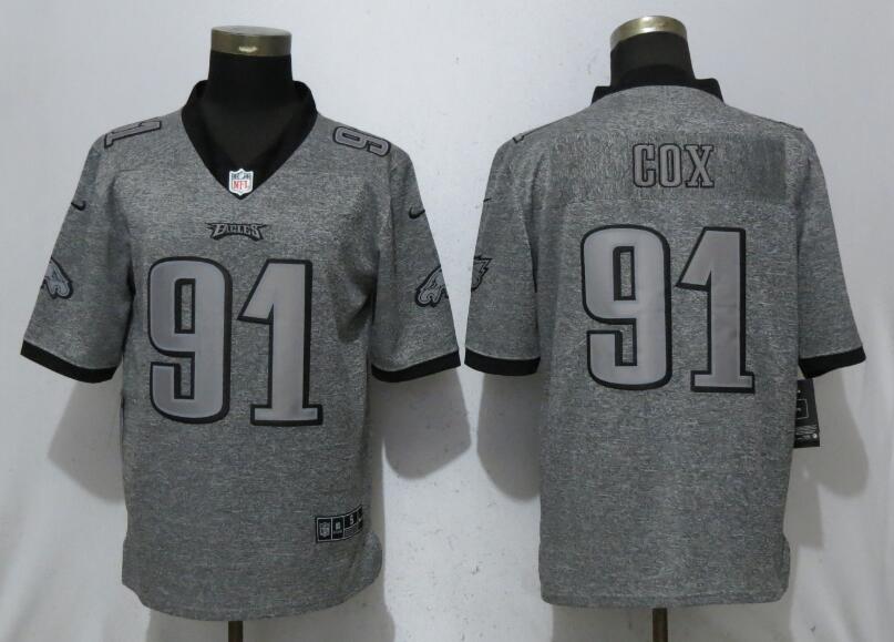 Nike Philadelphia Eagles #91 Cox Vapor Gridiron Gray Limited Jersey