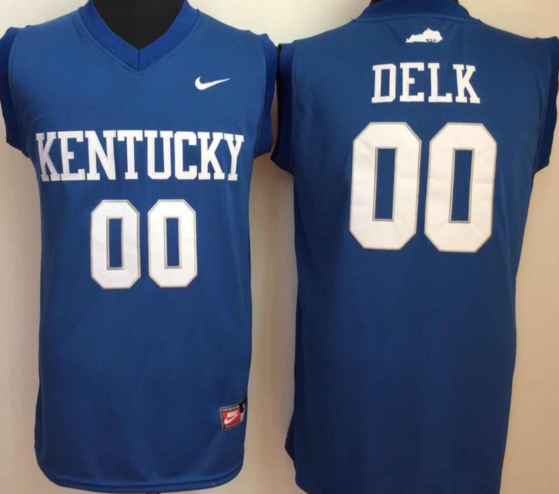 NCAA Kentucky Wildcats #00 Delk Blue Basketball Jersey