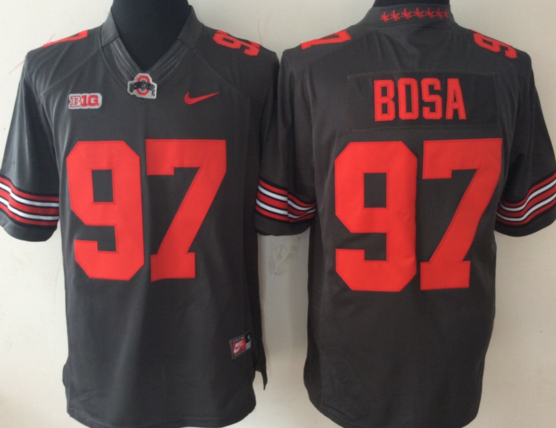NCAA Ohio State Buckeyes Limited #97 Bosa Grey Jersey 