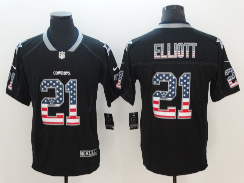 NFL Dallas Cowboys #21 Elliott USA Flag Vapor Limited Jersey