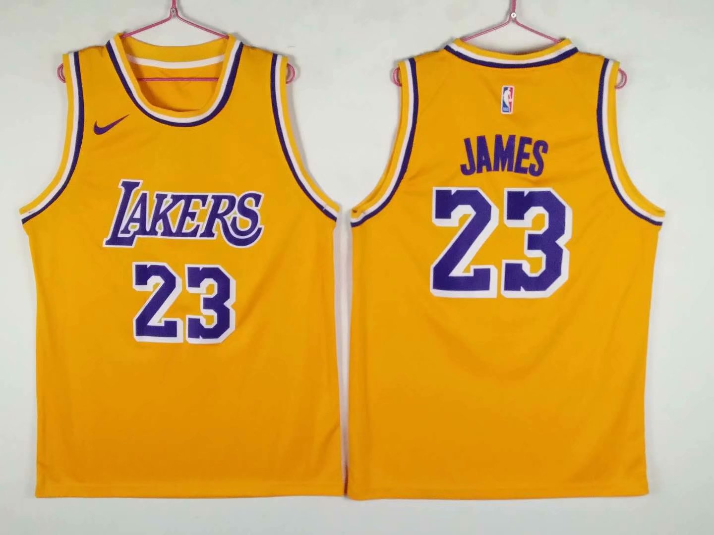 NBA Los Angeles Lakers #23 James All Yellow Nike Jersey