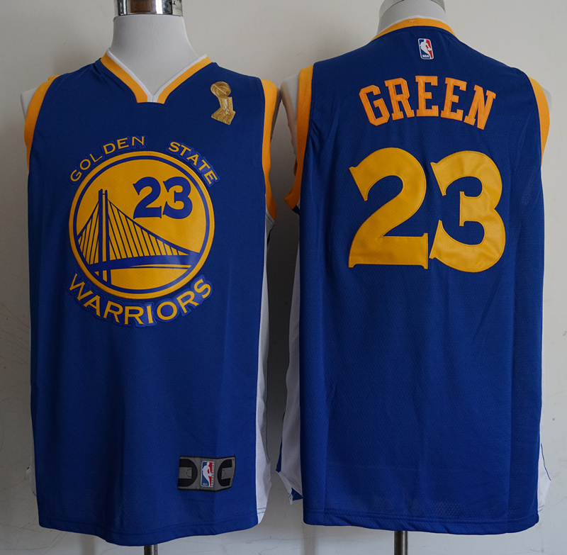 NBA Golden State Warriors #23 Green Blue Champion Patch Jersey