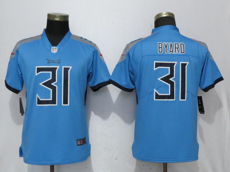 Womens Tennessee Titans #31 Byard L.Blue Vapor Limited Jersey