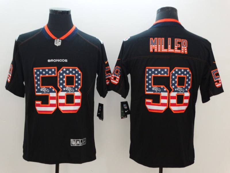 NFL Denver Broncos #58 Miller USA Flag Vapor Limited Black Jersey