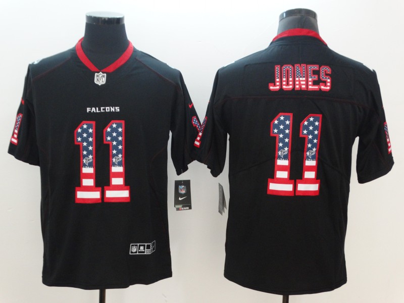 NFL Atlanta Falcons #11 Jones USA Flag Vapor Limited Black Jersey