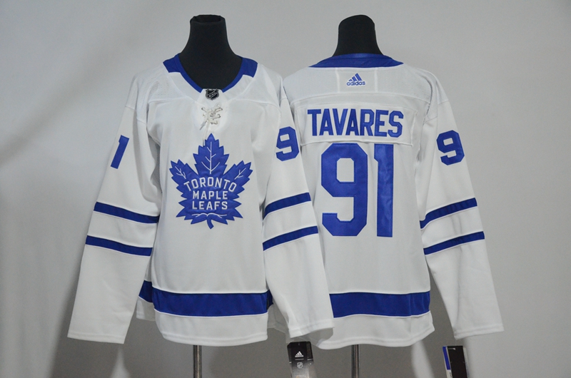 Kids NHL Toronto Maple Leafs #91 Tavares White Jersey