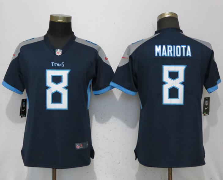 Womens Tennessee Titans #8 Mariota D.Blue Vapor Limited Jersey