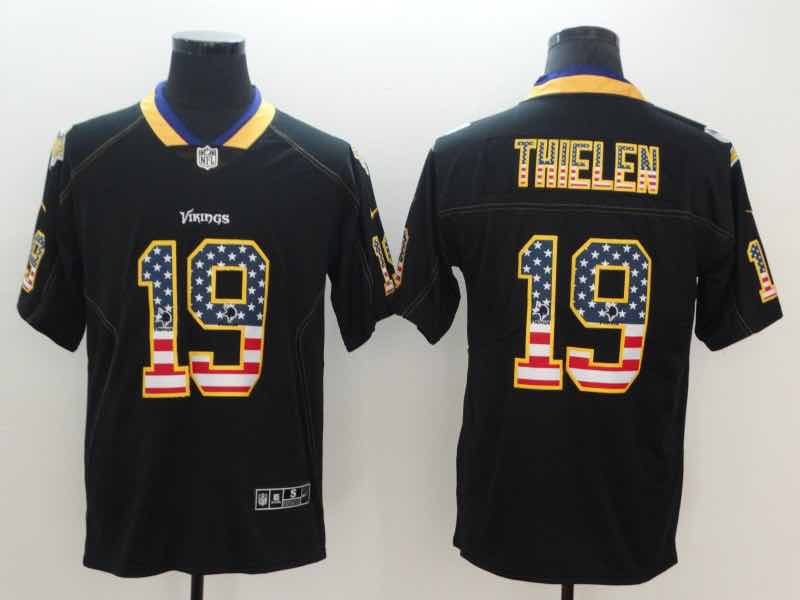 NFL Minnesota Vikings #19 Thielen USA Flag Vapor Limited Black Jersey