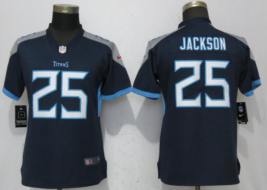 Womens Tennessee Titans #25 Jackson D.Blue Vapor Limited Jersey