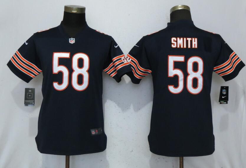 Womens Nike Chicago Bears #58 Smith Blue Vapor Limited Jersey