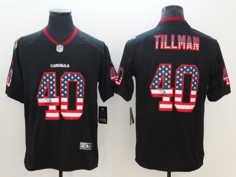 NFL Arizona Cardinals #40 Tillman USA Flag Vapor Limited Black Jersey
