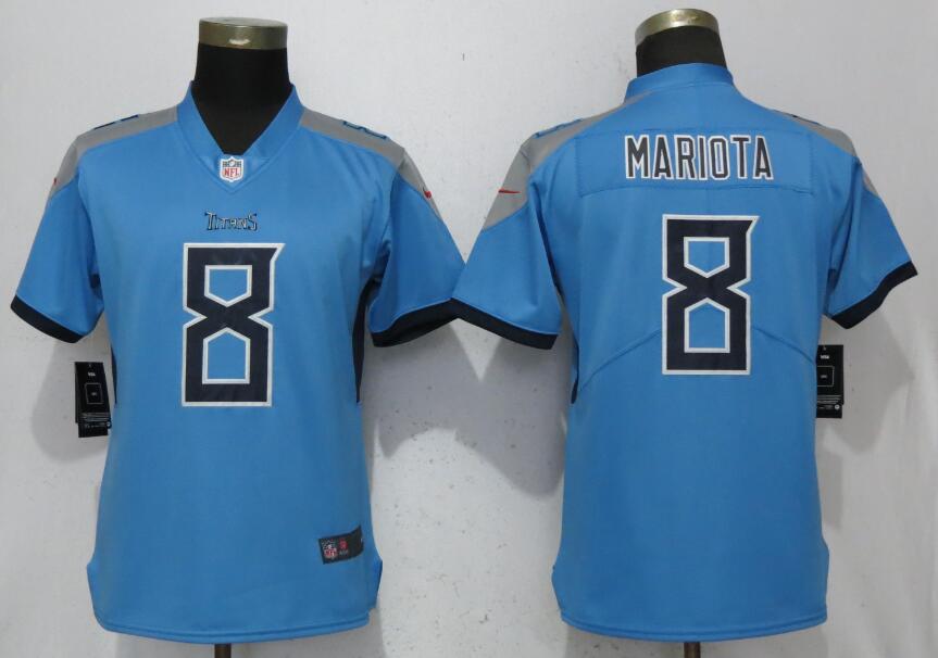 Womens Tennessee Titans #8 Mariota L.Blue Vapor Limited Jersey