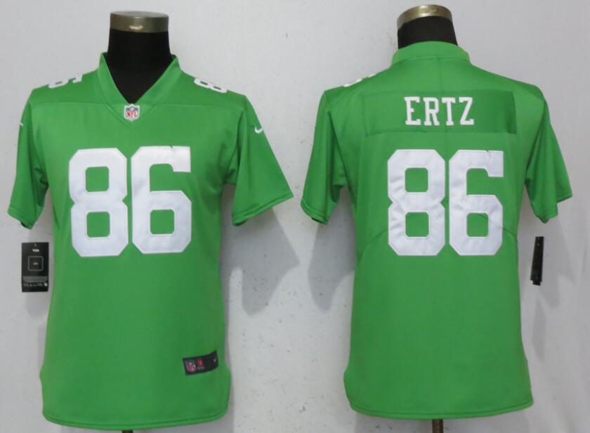 Womens Nike Philadelphia Eagles #86 Ertz Green Vapor Limited Jersey