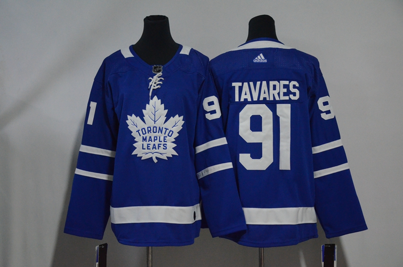 Kids NHL Toronto Maple Leafs #91 Tavares Blue Jersey