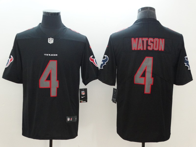 NFL Houston Texans #4 Watson Lights Out Black Color Rush Limited Jersey