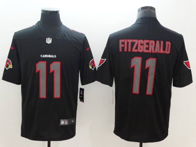 NFL Arizona Cardinals #11 Fitzgerald Lights Out Black Color Rush Limited Jersey