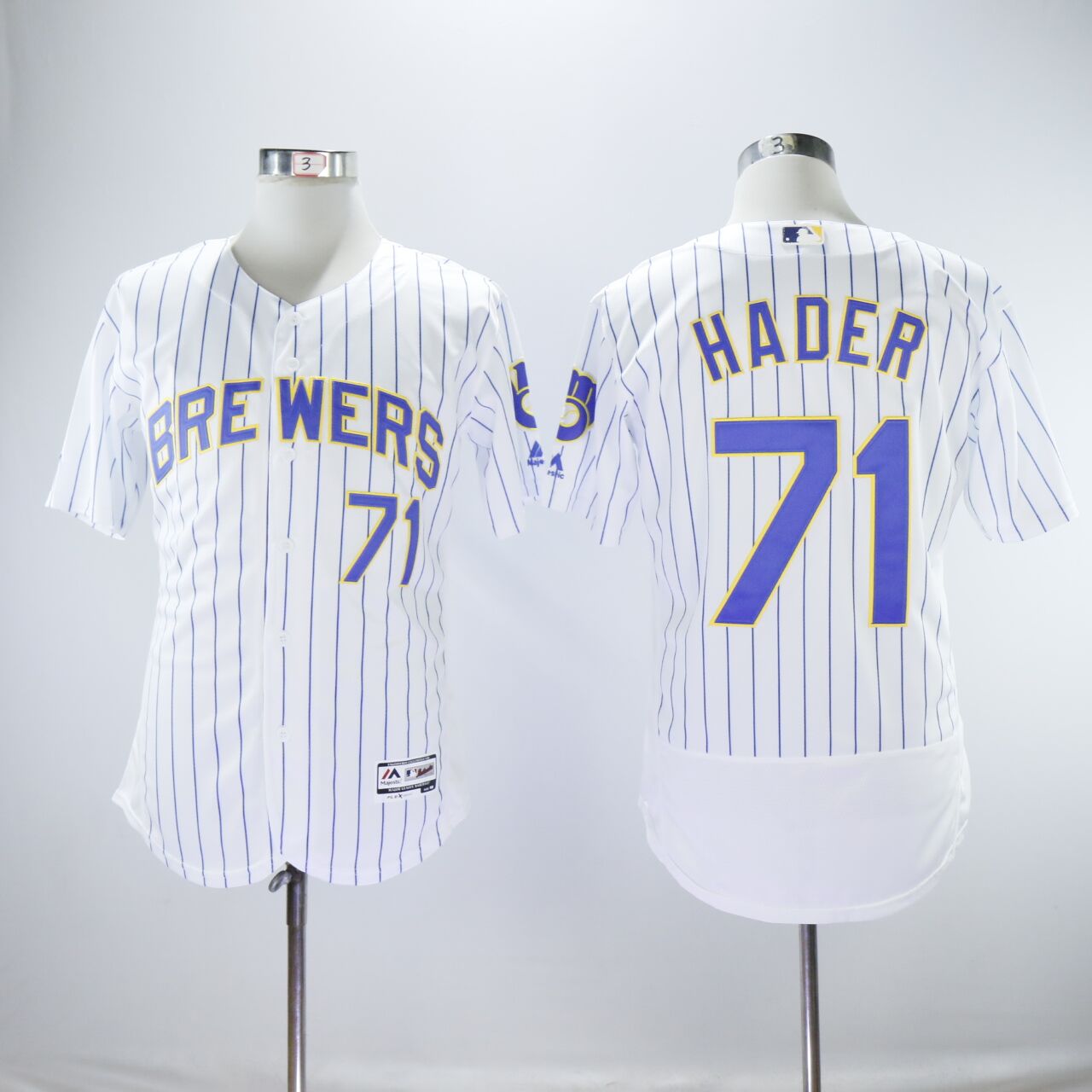 MLB Milwaukee Brewers #71 Hader White Elite Jersey