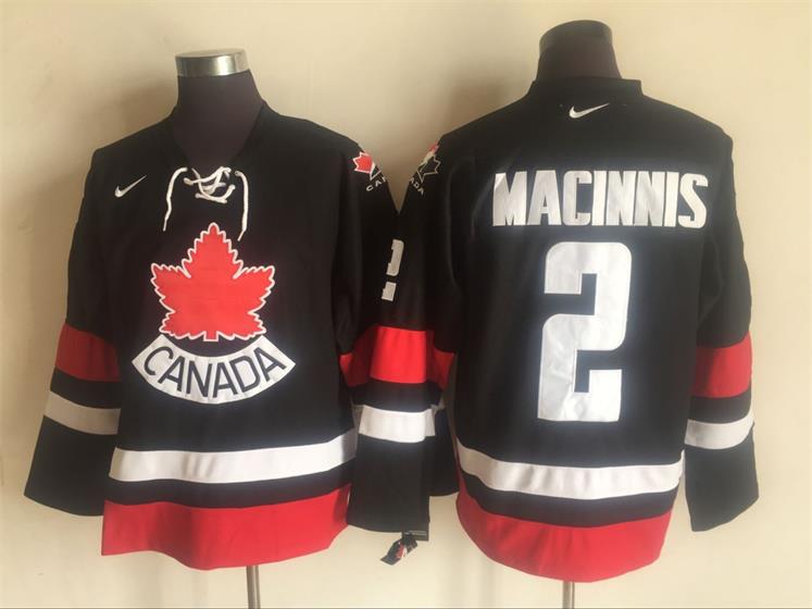 NHL Canada Olympics #2 Macinnis Black Throwback Jersey