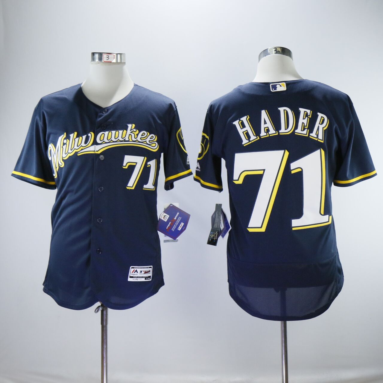 MLB Milwaukee Brewers #71 Hader D.Blue Elite Jersey