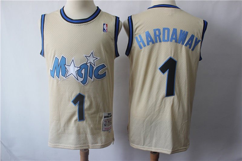 NBA Orlando Magic #1 Hardaway Cream Throwback Jersey