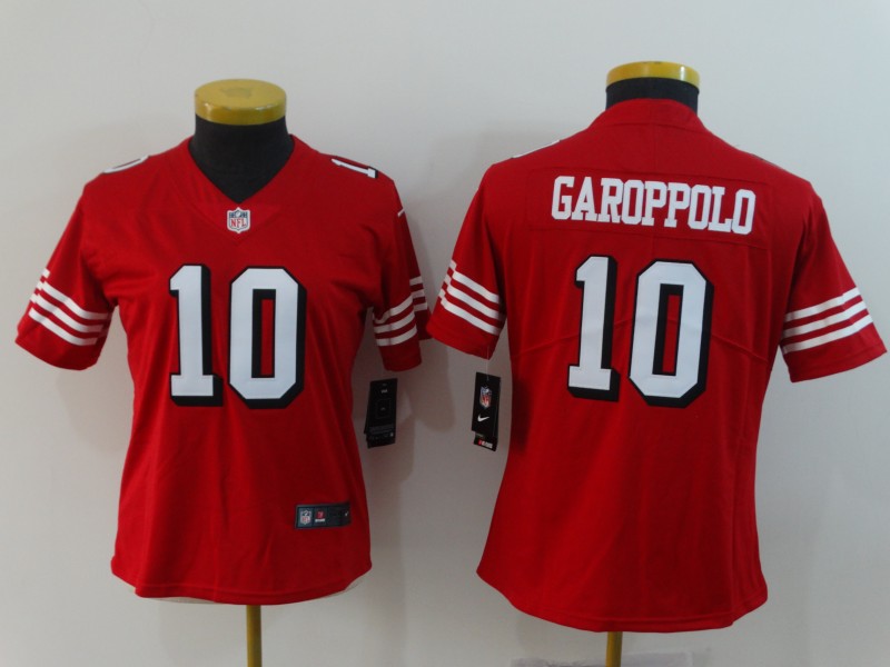 Womens NFL San Francisco 49ers #10 Garoppolo Color Rush Red Jersey