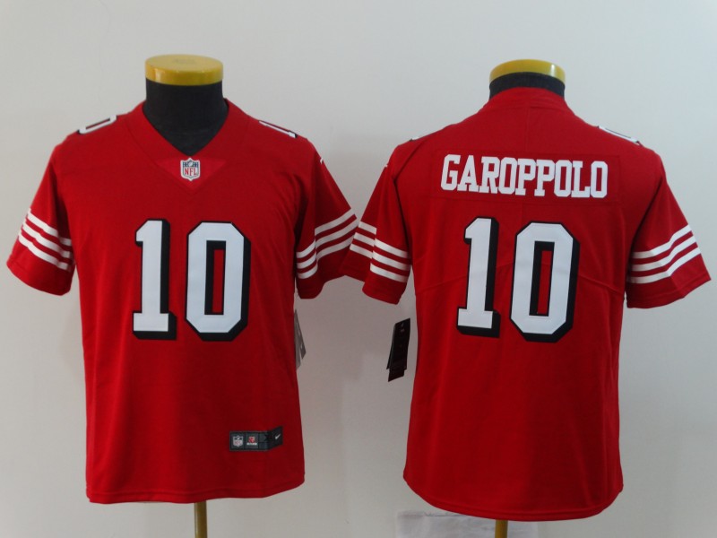 Kids NFL San Francisco 49ers #10 Garoppolo Color Rush Red Jersey