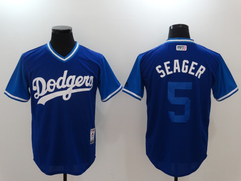 MLB Los Angeles Dodgers #5 Seager Nickname Blue Pullover Jersey