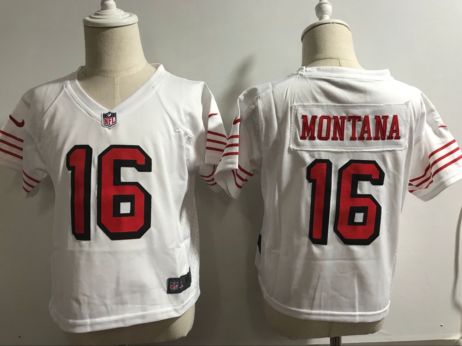 Kids NFL San Francisco 49ers #16 Montana White Jersey 2-5T