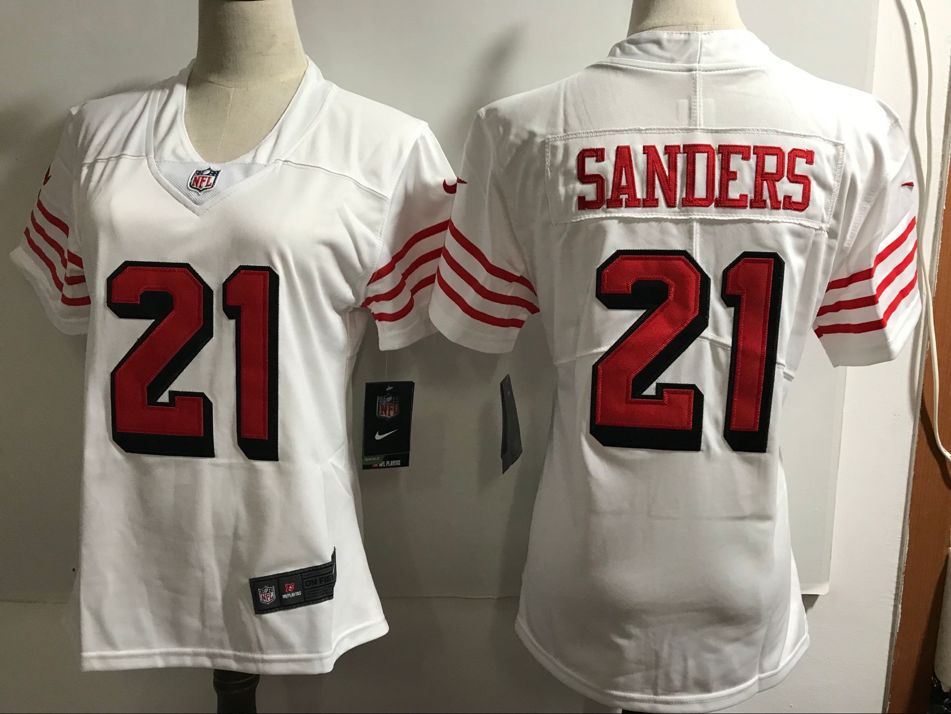 Womens NFL San Francisco 49ers 21 Sanders White Color Rush Jersey