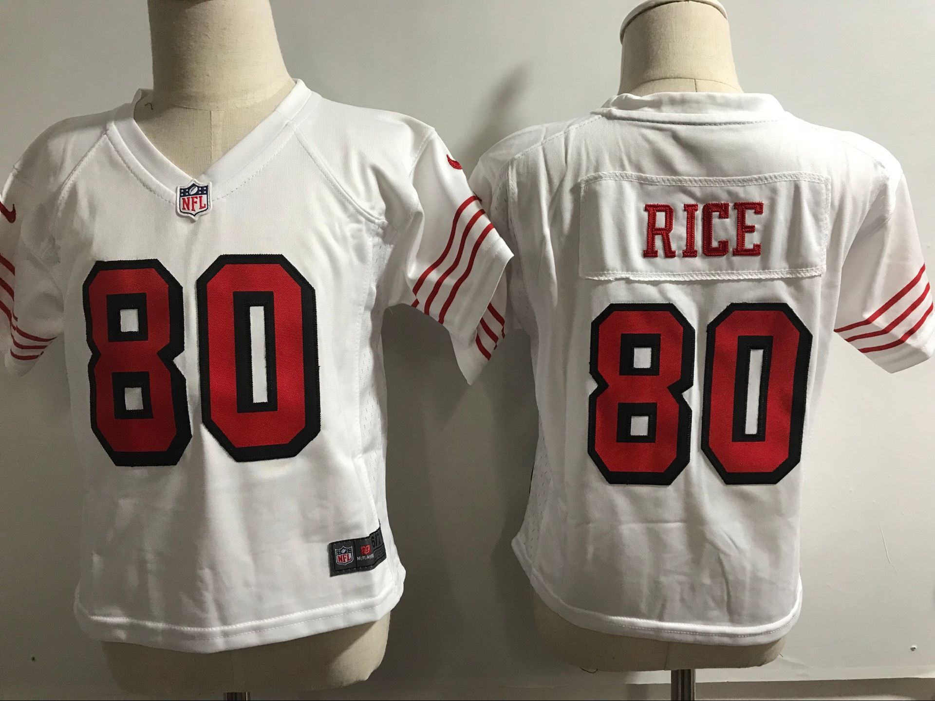 Kids NFL San Francisco 49ers #80 Rice White Jersey 2-5T
