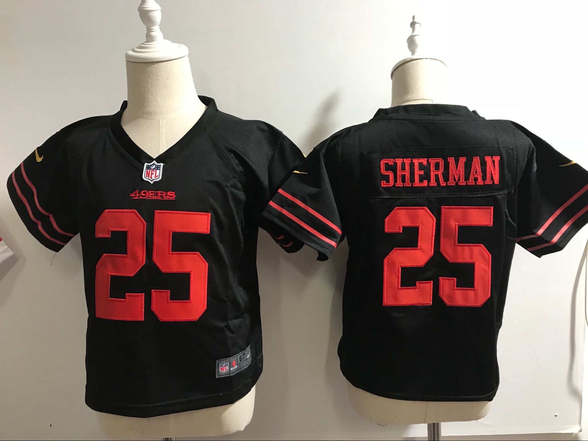 Kids NFL San Francisco 49ers #25 Sherman Black Vapor Jersey