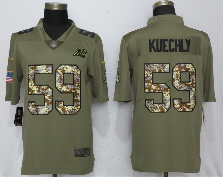 Nike Carolina Panthers 59 Kuechly OliveCamo Carson Salute to Service Limited Jersey